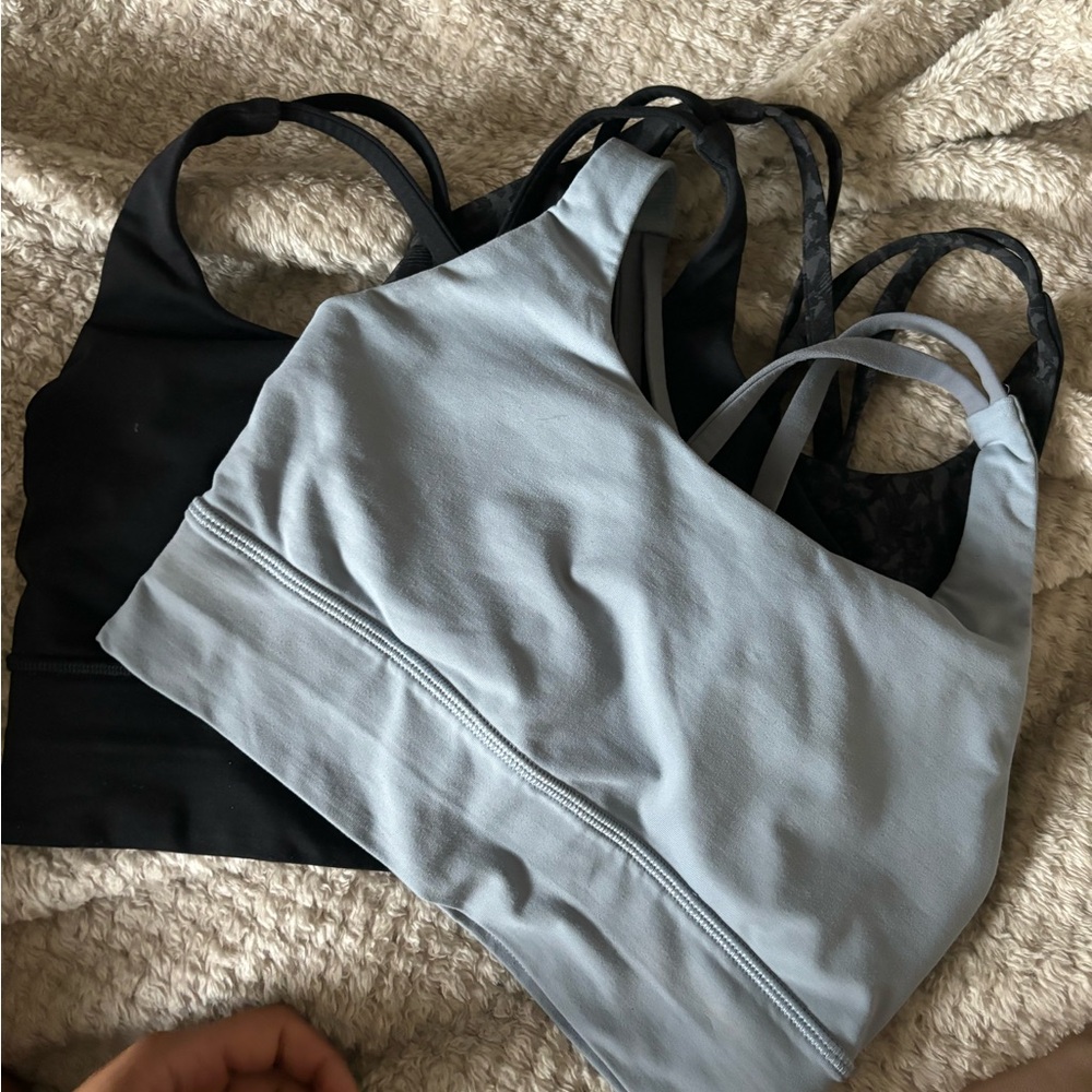 THREE Lululemon Energy Long Line Bras in Size 4